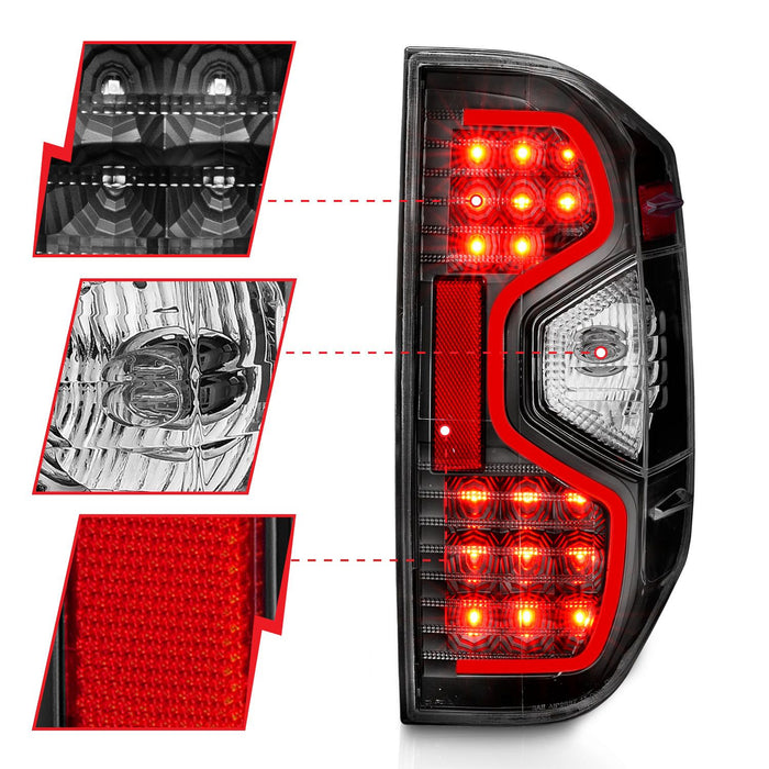 Anzo LED Tail Lights Black Clear Lens For Tundra (2014-2021)