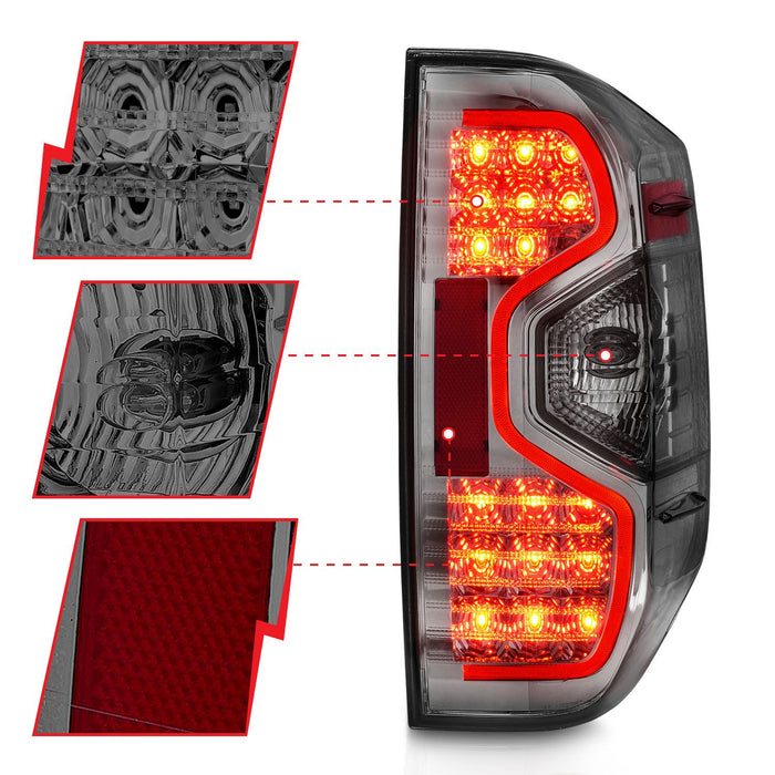 Anzo LED Tail Lights Chrome Smoke Lens For Tundra (2014-2021)