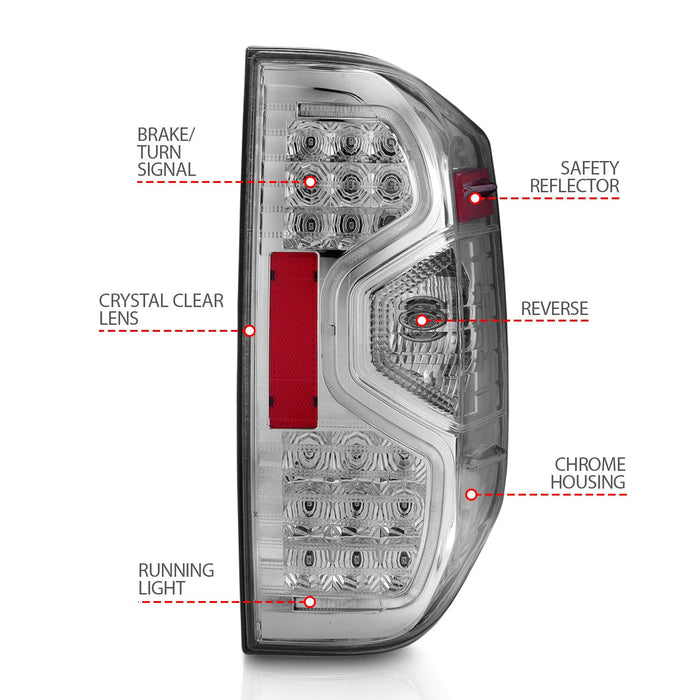 Anzo LED Tail Lights Chrome Smoke Lens For Tundra (2014-2021)