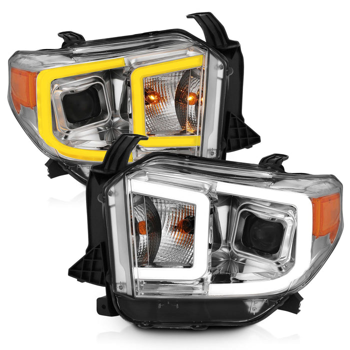 Anzo Projector LED Bar Style Switchback Chrome Headlights For Tundra (2014-2017)