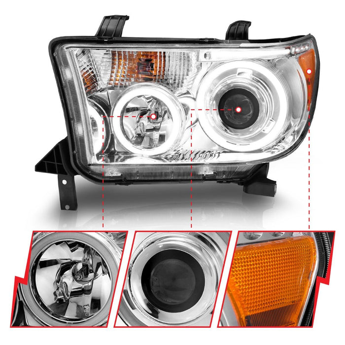 Anzo Projector RX Halo Headlights Chrome For Tundra (2007-2013)