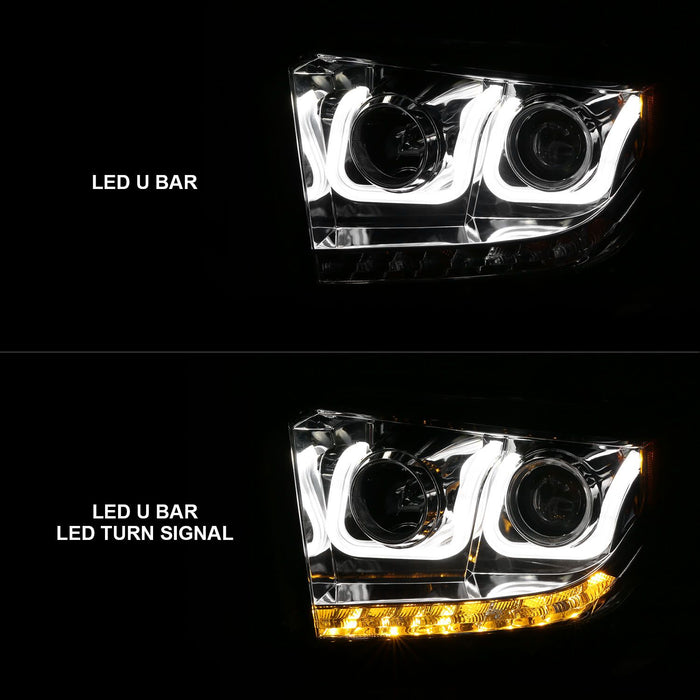 Anzo Projector U-Bar Style Chrome Headlights For Tundra (2014-2021)