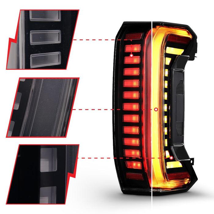 Anzo Full LED Tail Lights Black Smoke Lens For Tundra (2022-Current)