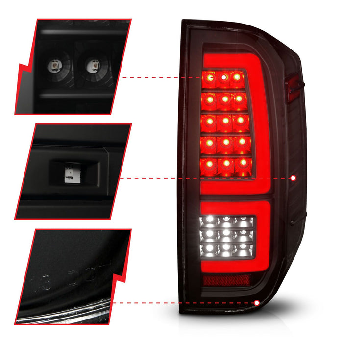 Anzo Full LED Tail Lights Black Smoke Lens For Tundra (2014-2021)