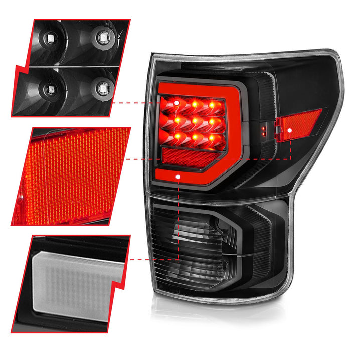 Anzo LED Plank Style Black Clear Tail Lights For Tundra (2007-2013)